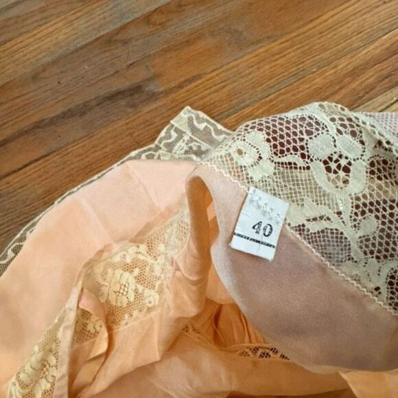 Vintage 1950’s Pink Silk Lace Romper Teddy Lingerie Size XL(40) - Picture 8 of 10
